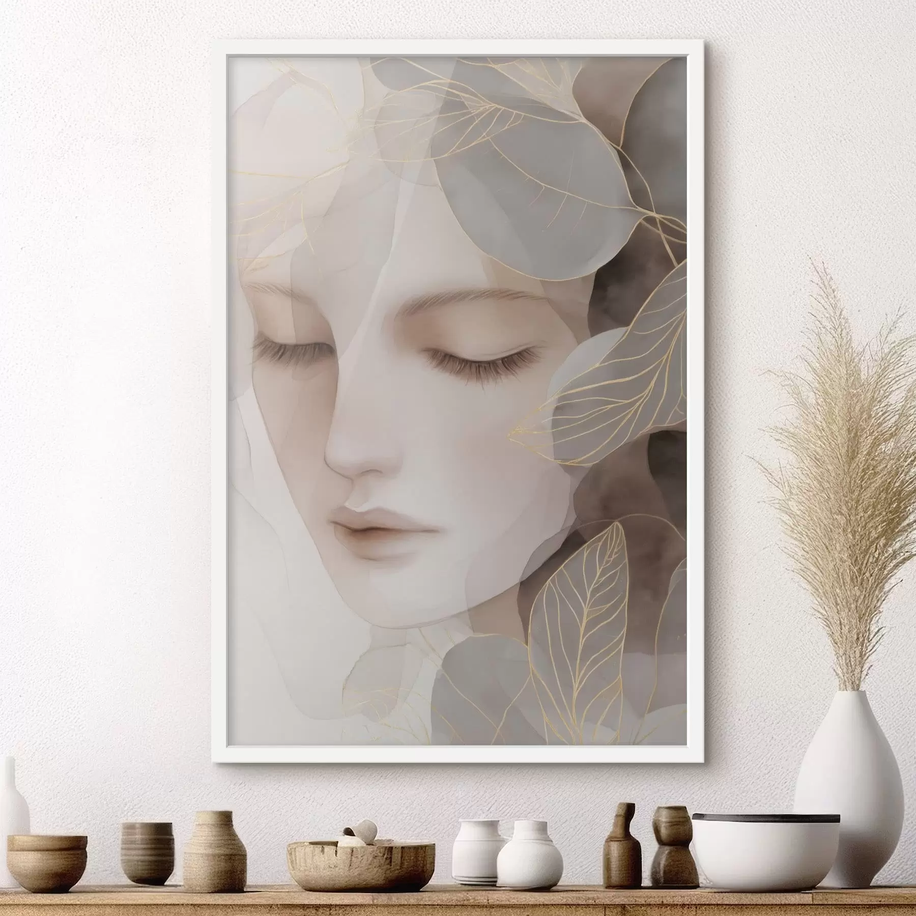 murales de pared chica entre las hojas f47938