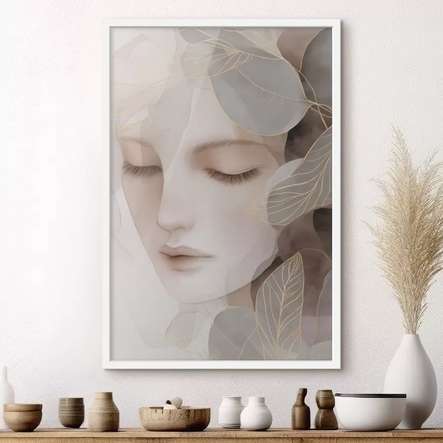 murales de pared chica entre las hojas f47938