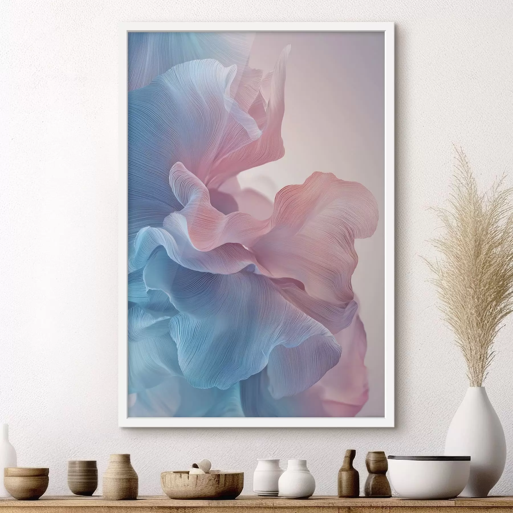 murales de pared ondas abstractas con efecto de volumen f47945