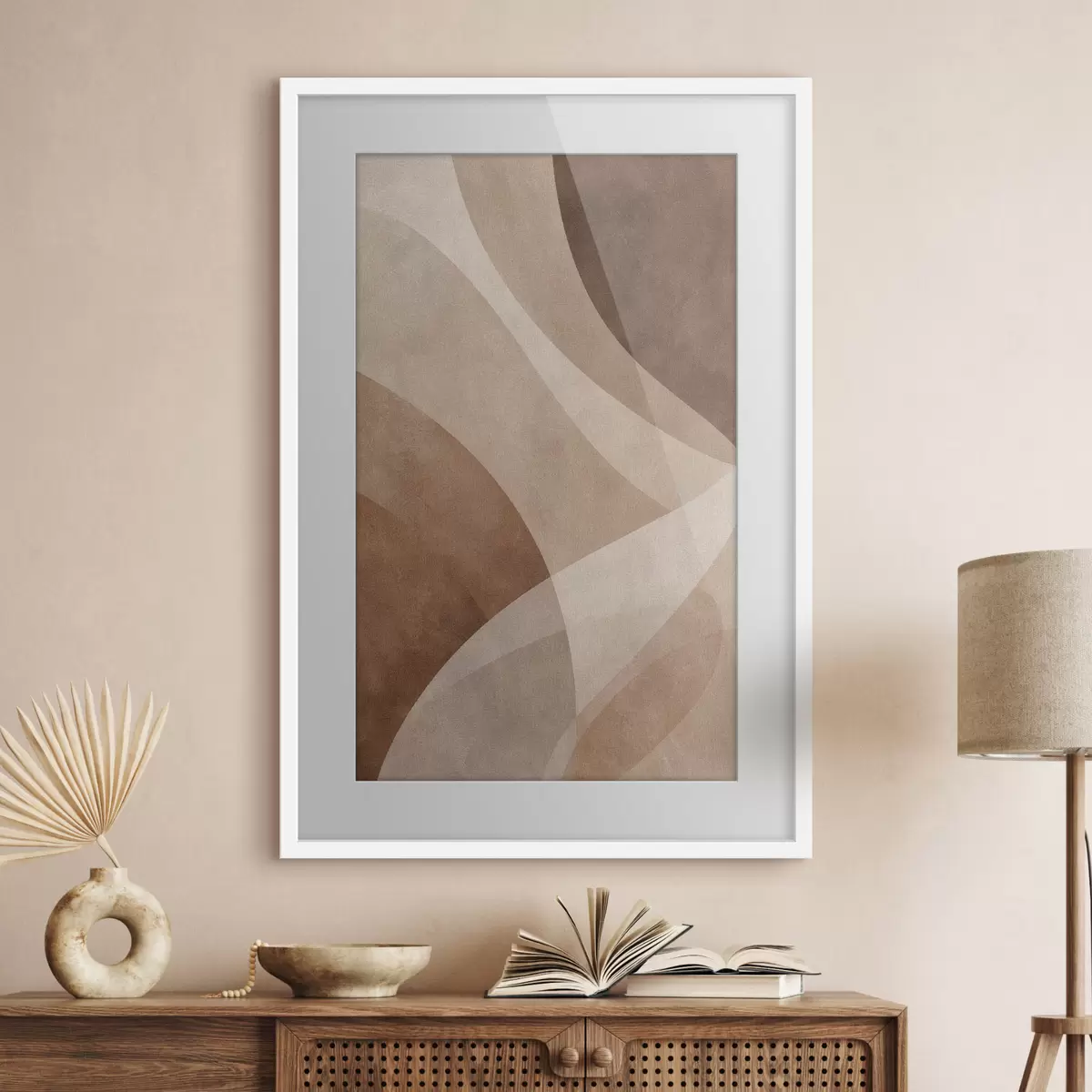Poster ondas abstractas en tonos chocolate f47948