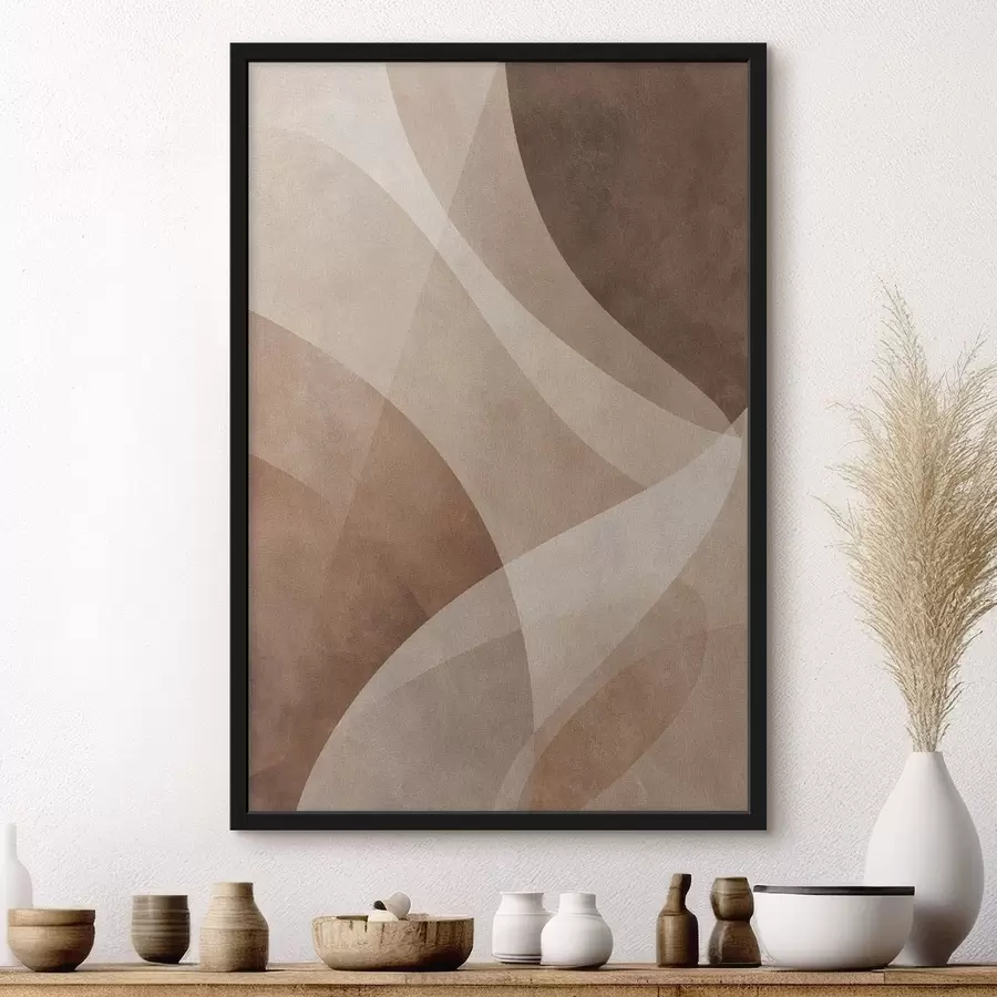 murales de pared ondas abstractas en tonos chocolate f47948