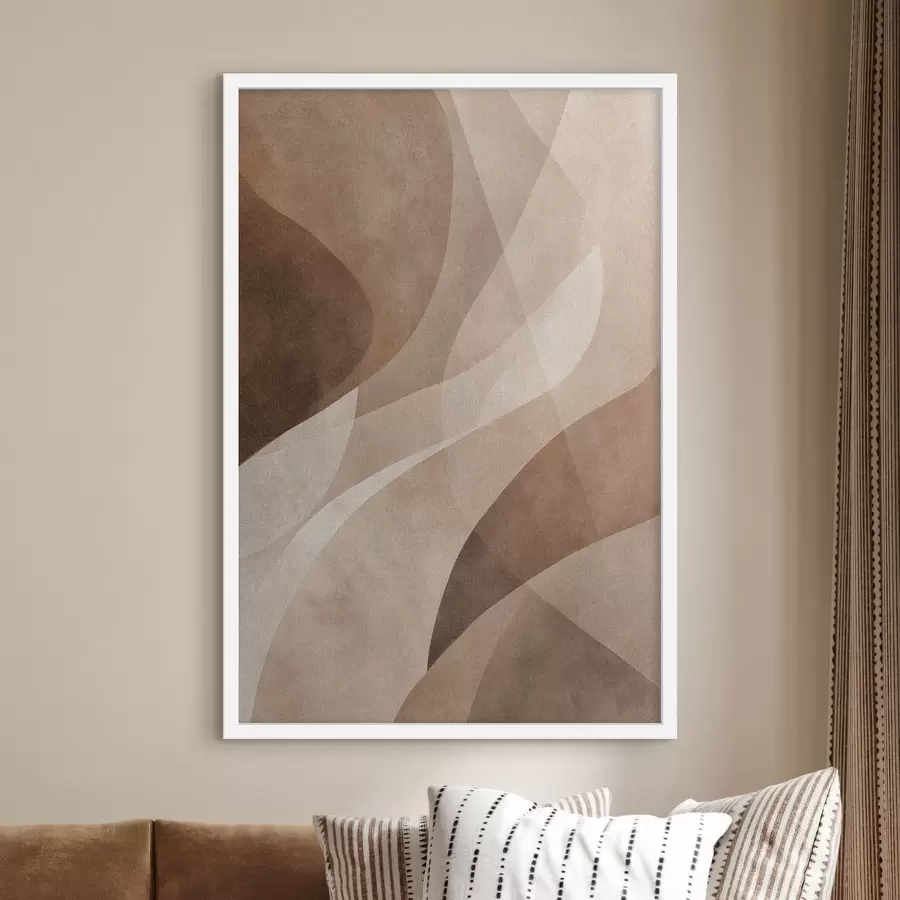 murales de pared ondas abstractas en tonos chocolate f47949
