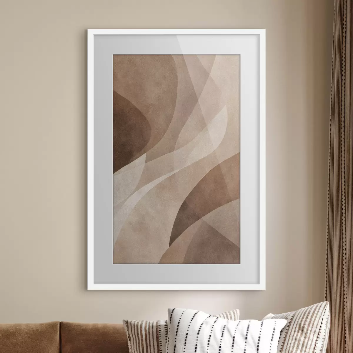 Poster ondas abstractas en tonos chocolate f47949