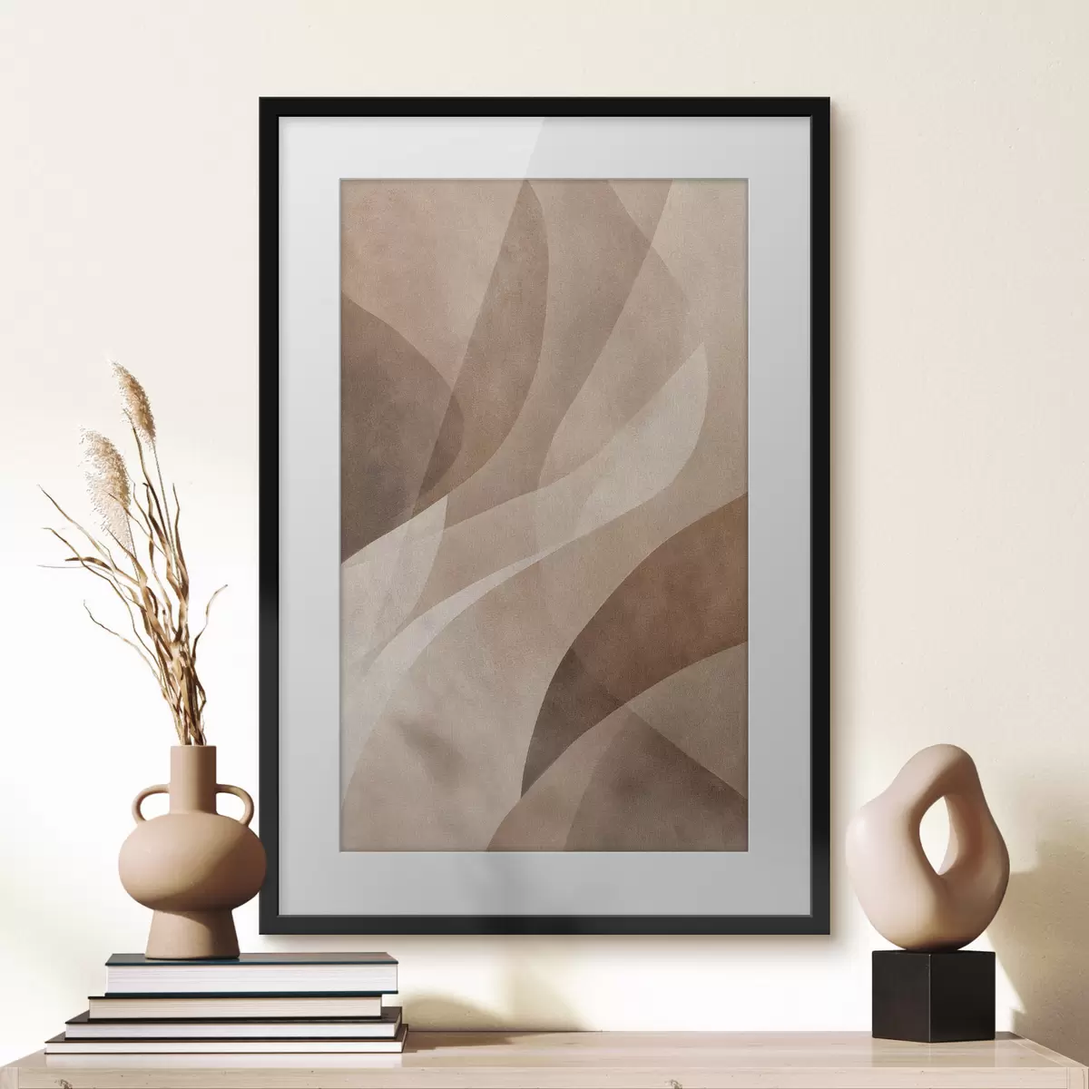Poster ondas abstractas en tonos chocolate f47949