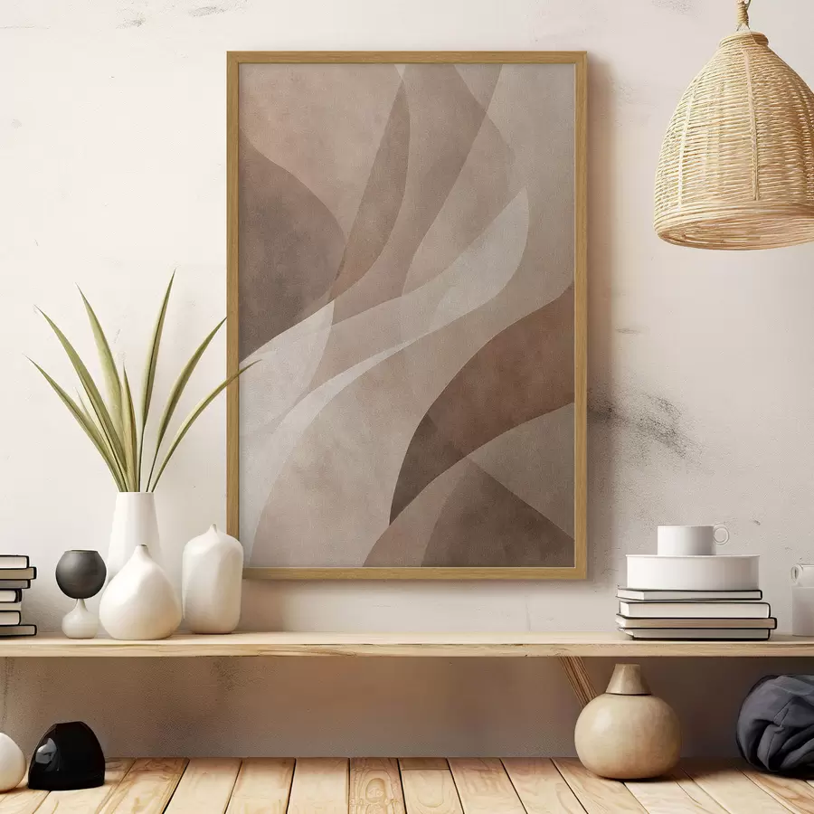 murales de pared ondas abstractas en tonos chocolate f47949