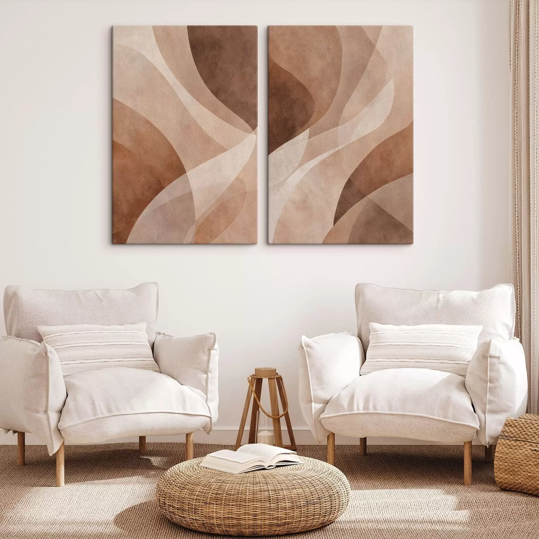 murales de pared ondas abstractas en tonos chocolate m30096