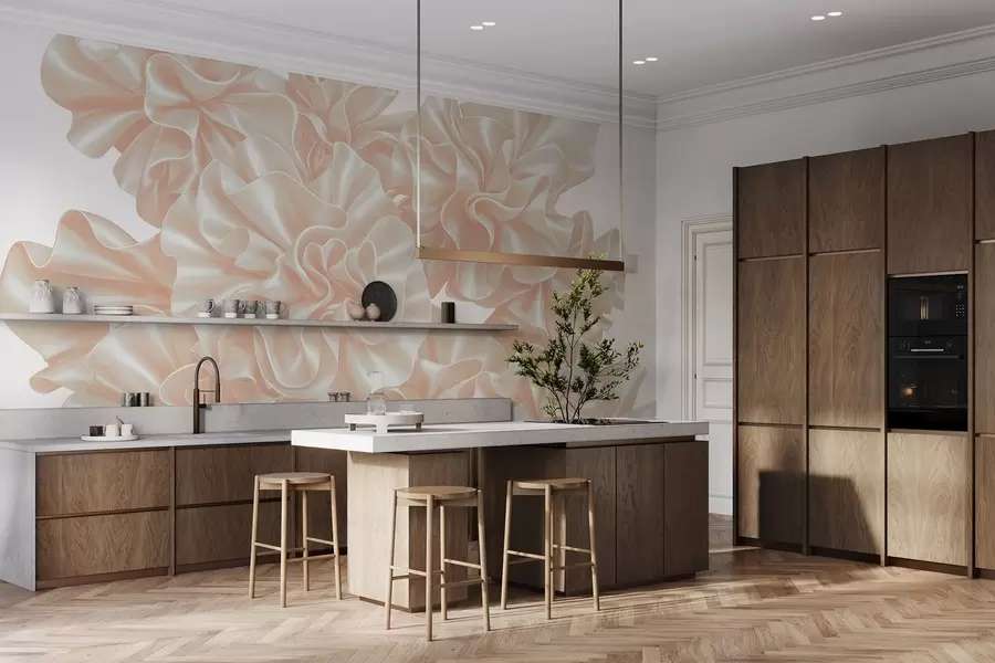 murales de pared Imitación de flores con cintas w05252