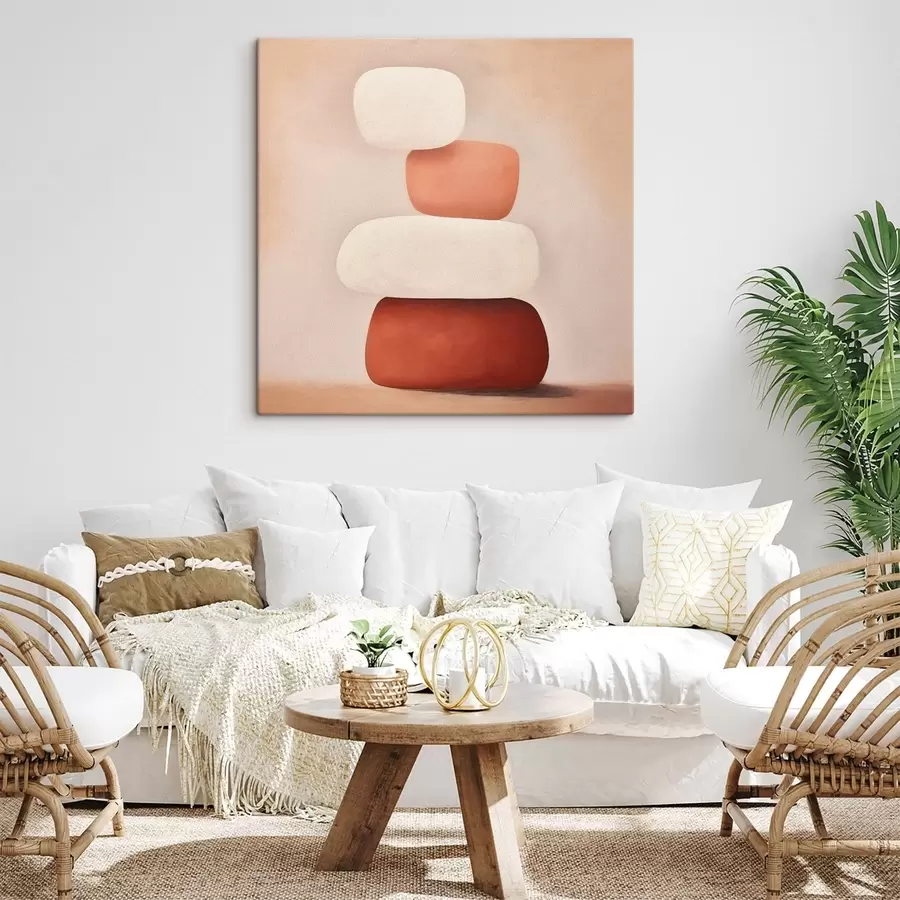 murales de pared Composición minimalista de formas abstractas apiladas. s48076