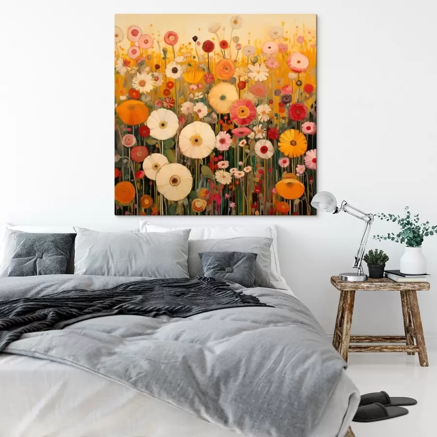 murales de pared campo de flores ornamentales vibrantes s48112