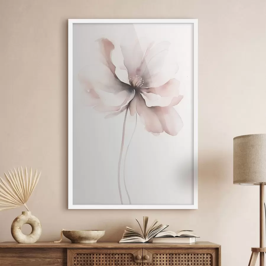 murales de pared delicada flor en acuarela f48073