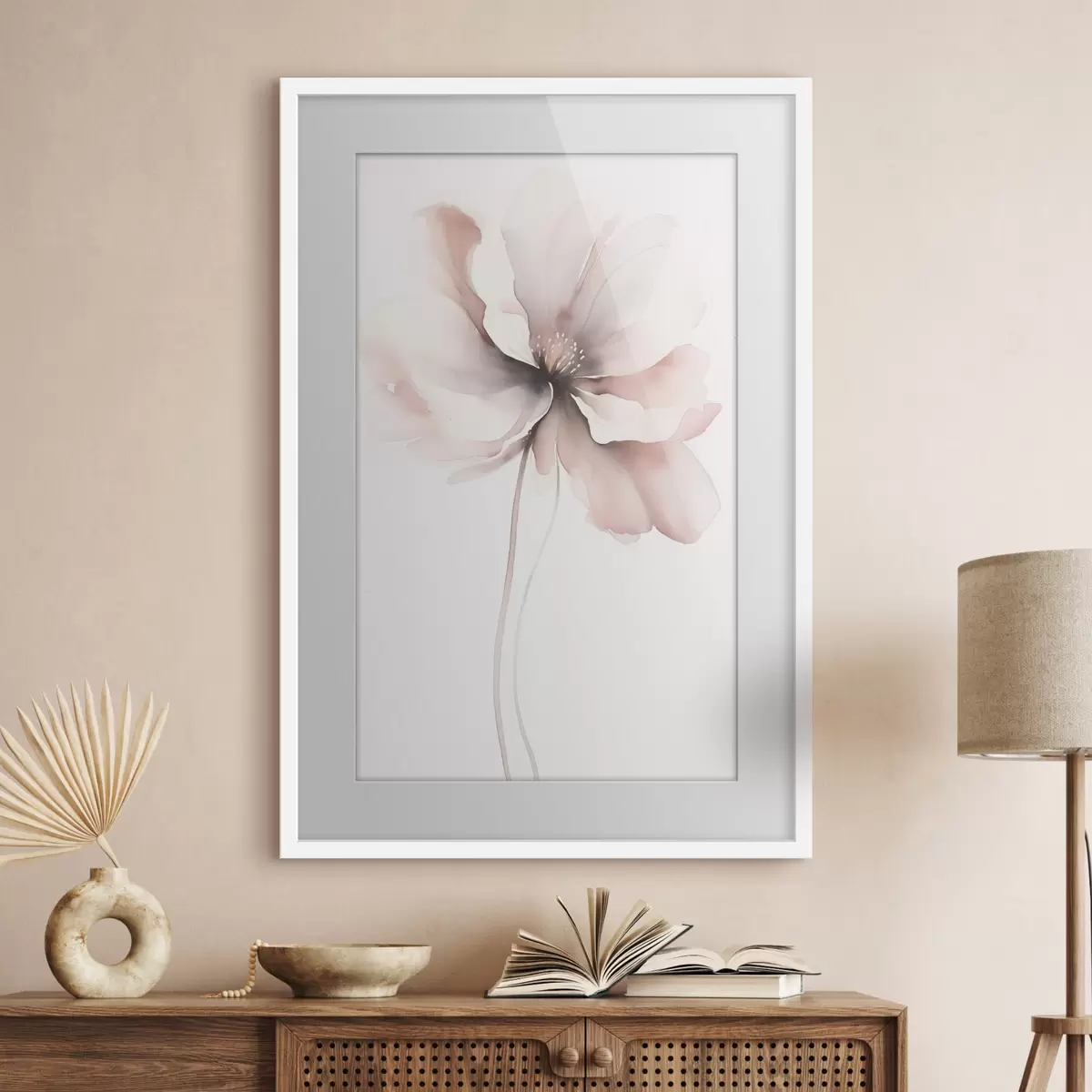 Poster delicada flor en acuarela f48073
