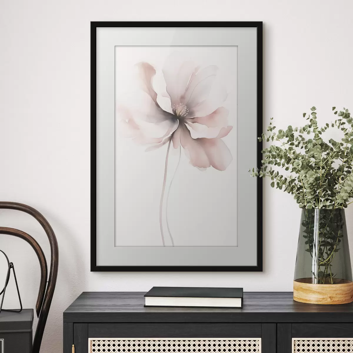 Poster delicada flor en acuarela f48073