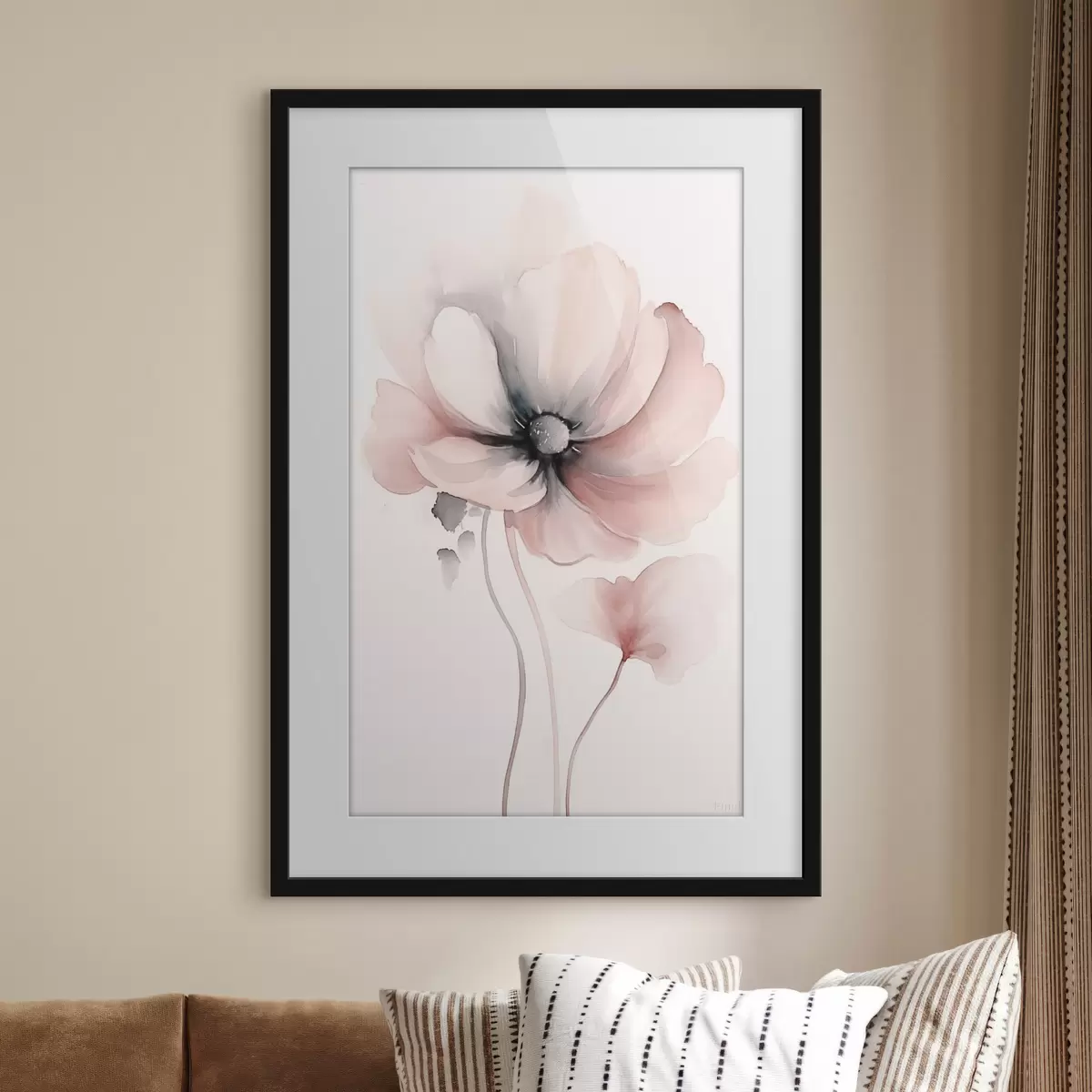 Poster delicada flor en acuarela f48074