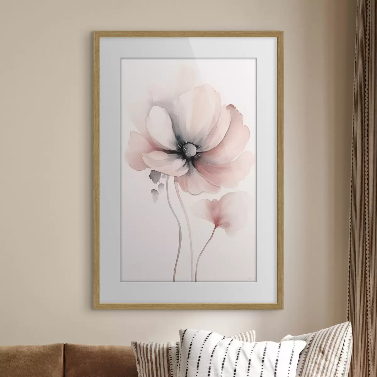 Poster delicada flor en acuarela f48074