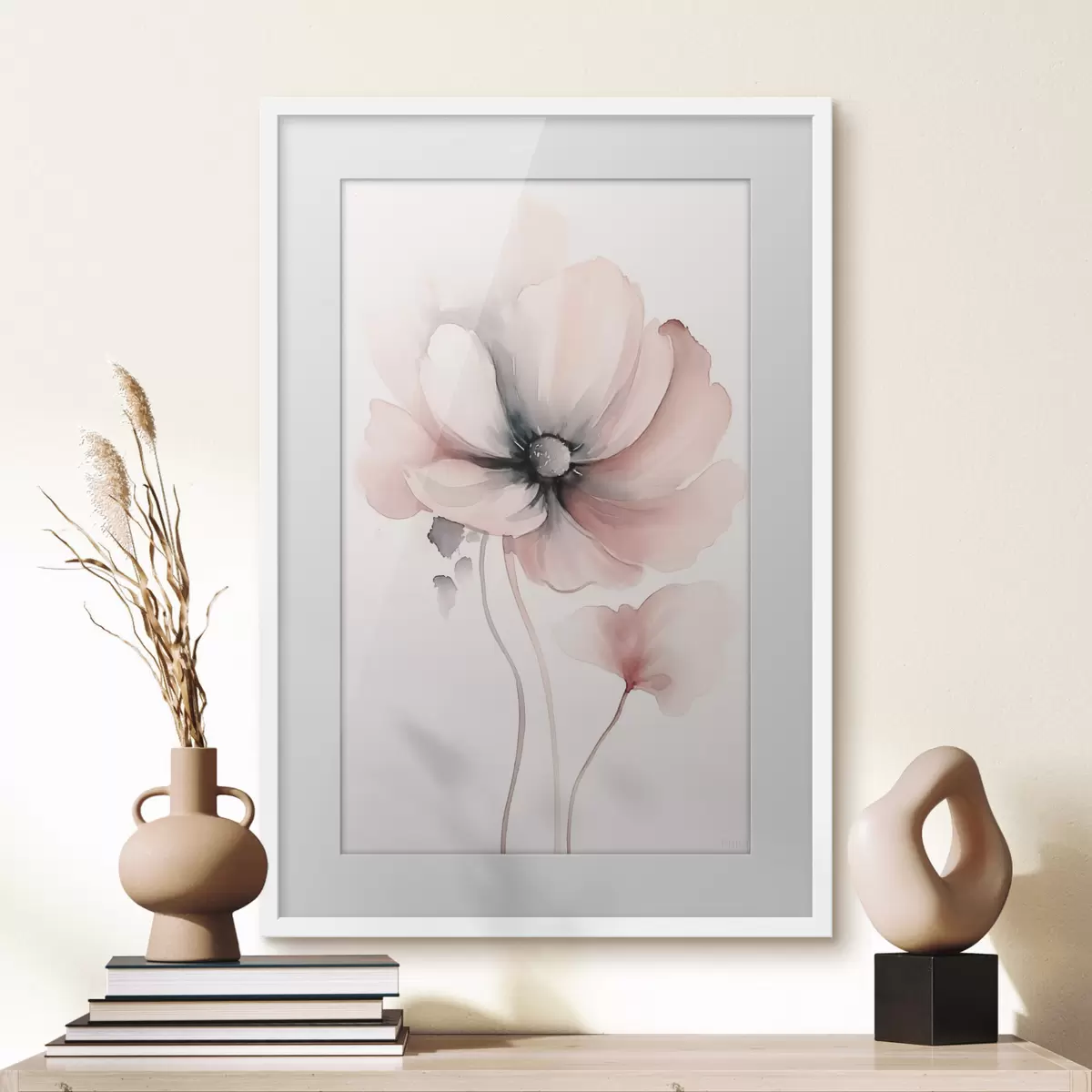 Poster delicada flor en acuarela f48074