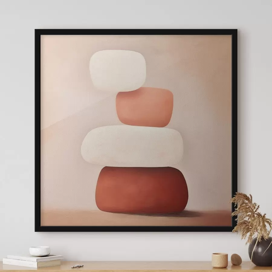 murales de pared Composición minimalista de formas abstractas apiladas. f48076