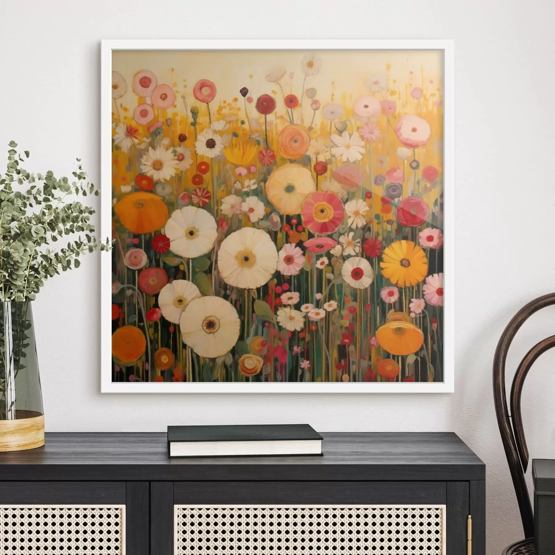 murales de pared campo de flores ornamentales vibrantes f48112