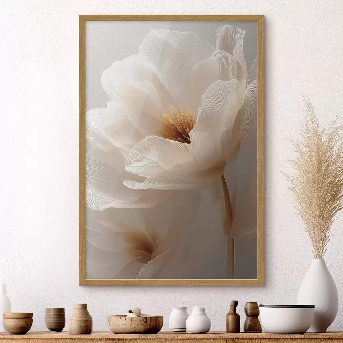 Poster Composición floral macro en tonos cálidos. f48121