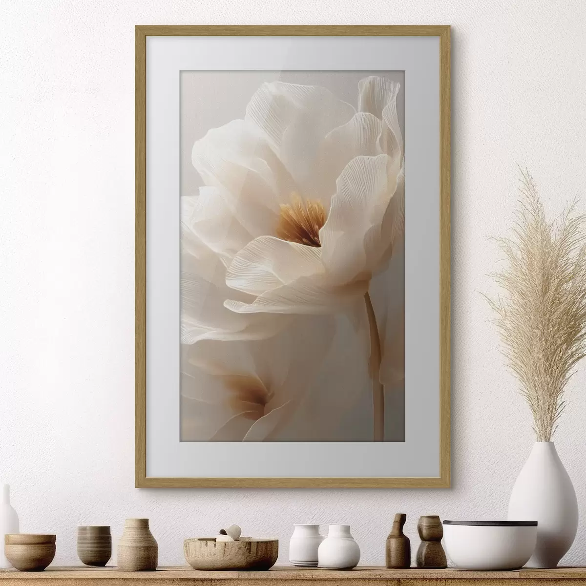 Poster Composición floral macro en tonos cálidos. f48121