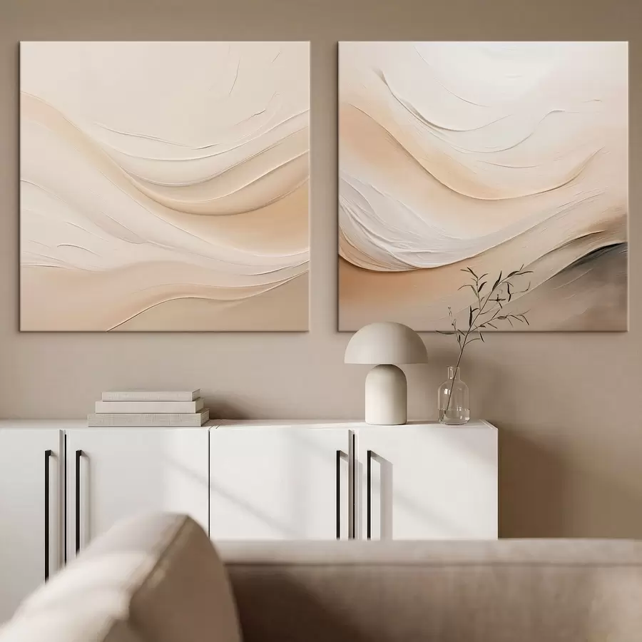 murales de pared Ondas abstractas en tonos beige m30101