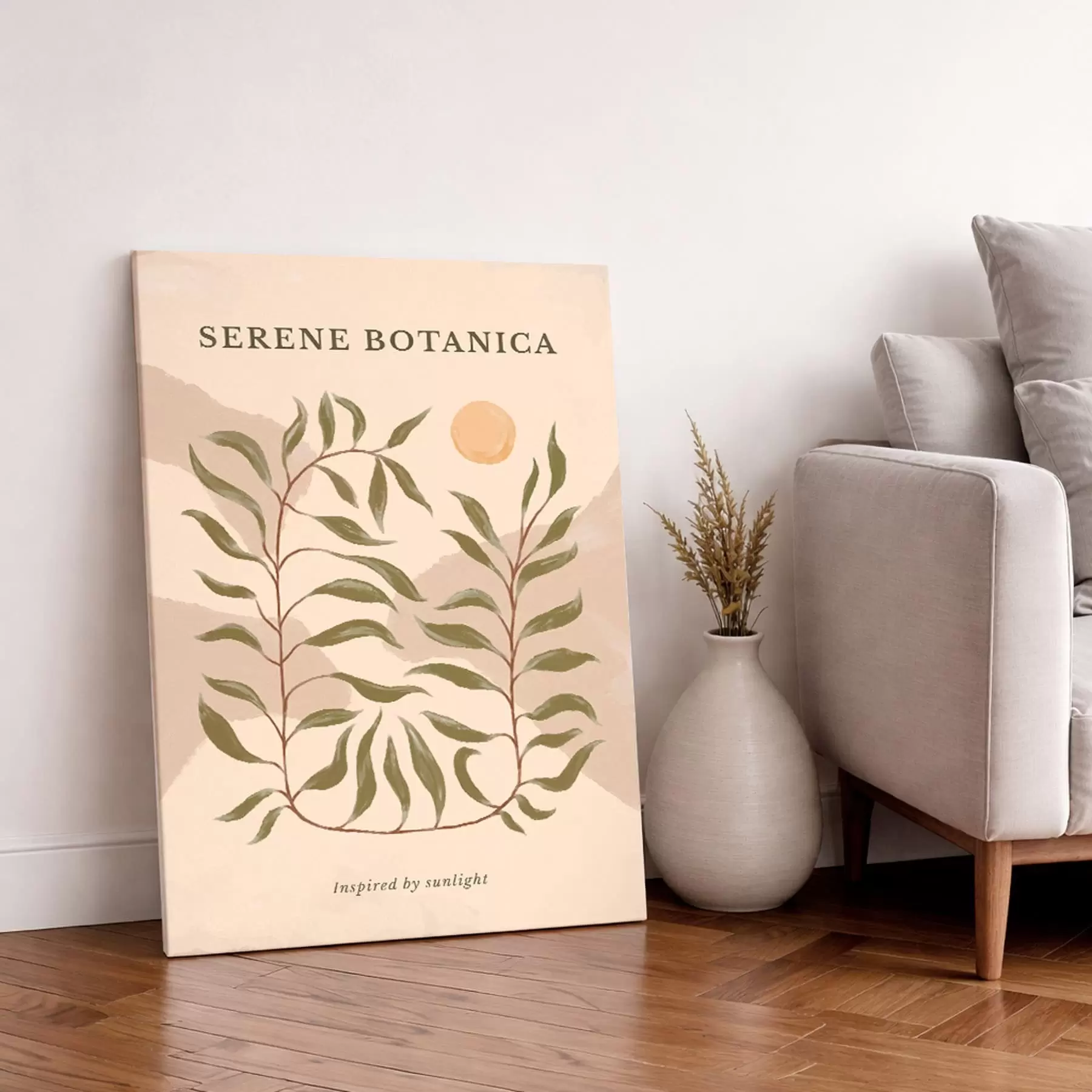 murales de pared Póster botánico con texto «Serene Botanica» s48022