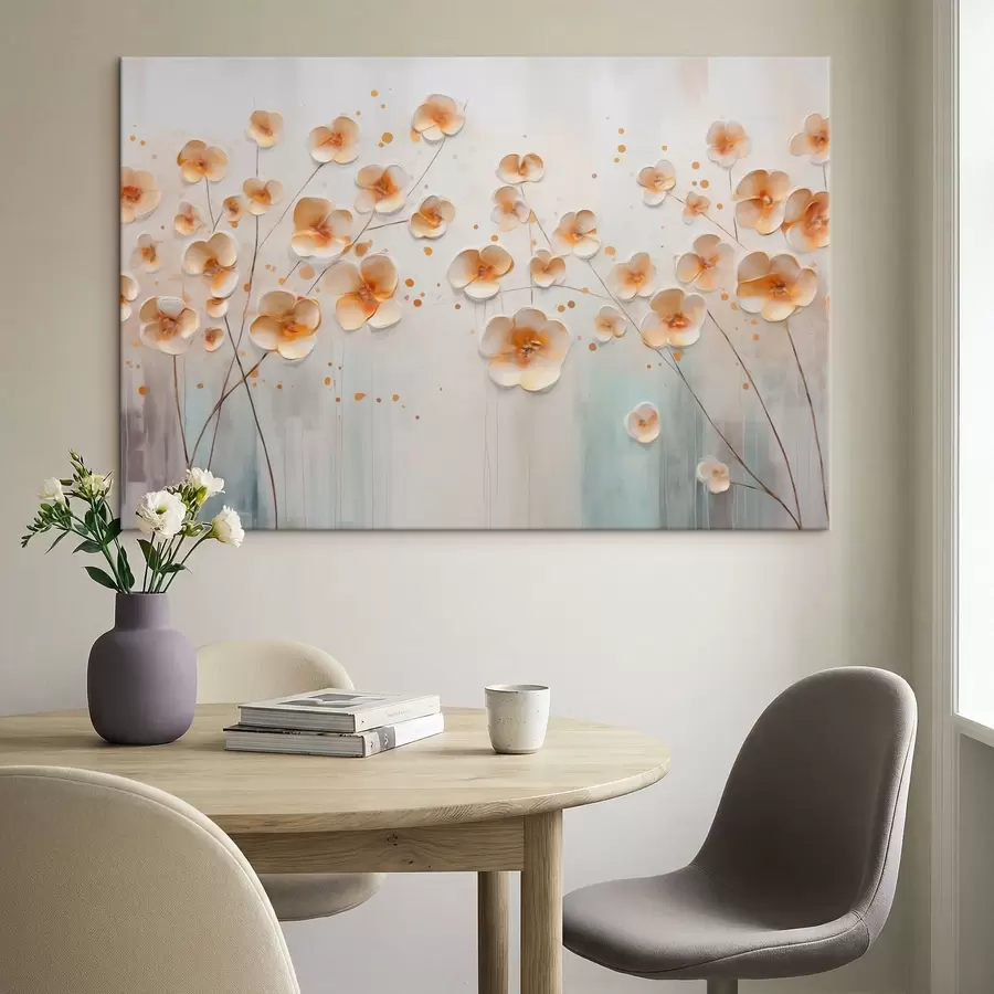 murales de pared Flores claras con toques naranjas s48087