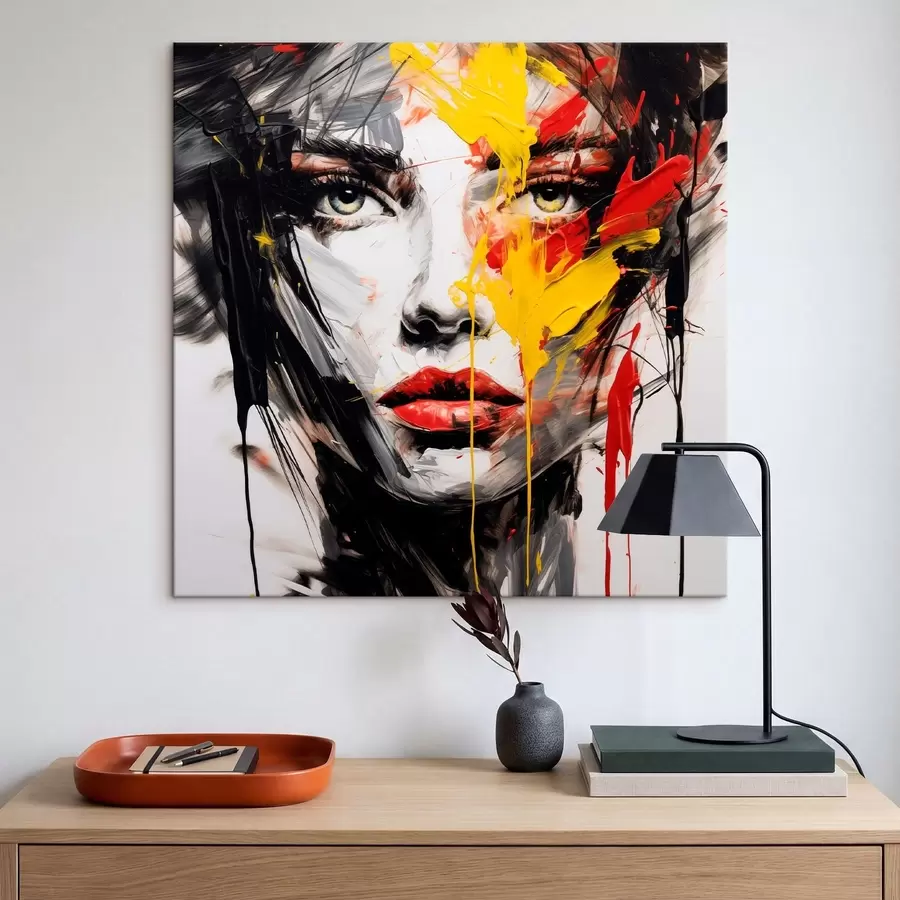 murales de pared Retrato de mujer con pinceladas audaces s48088