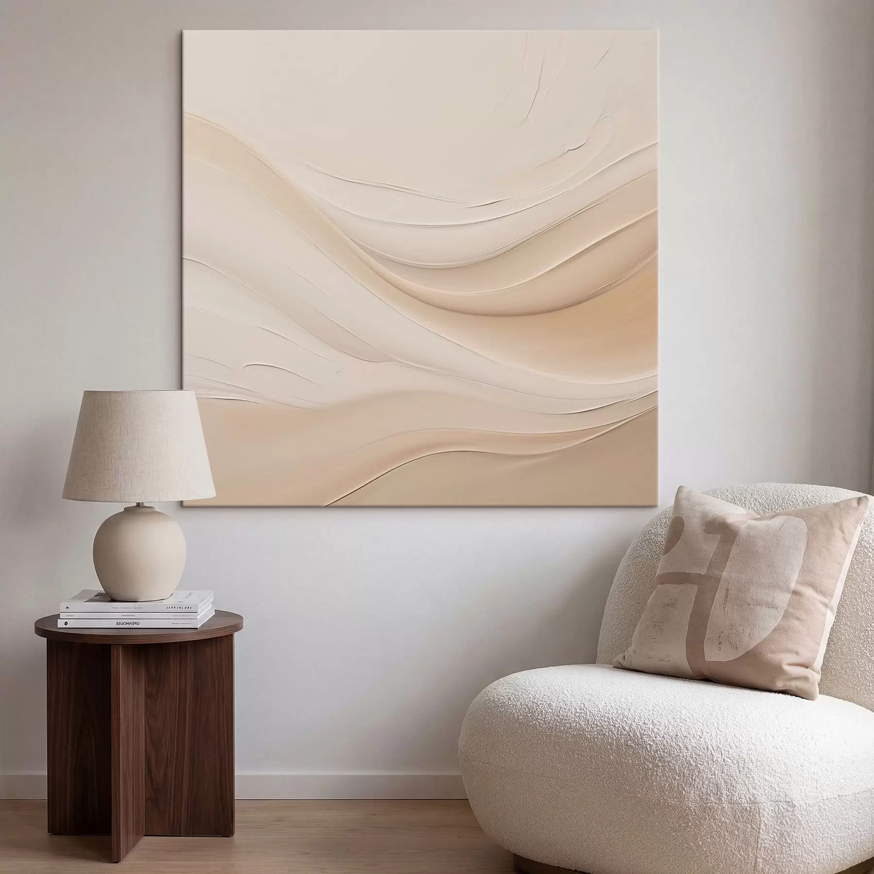murales de pared Patrón de ondas mínimas en tonos claros s48097