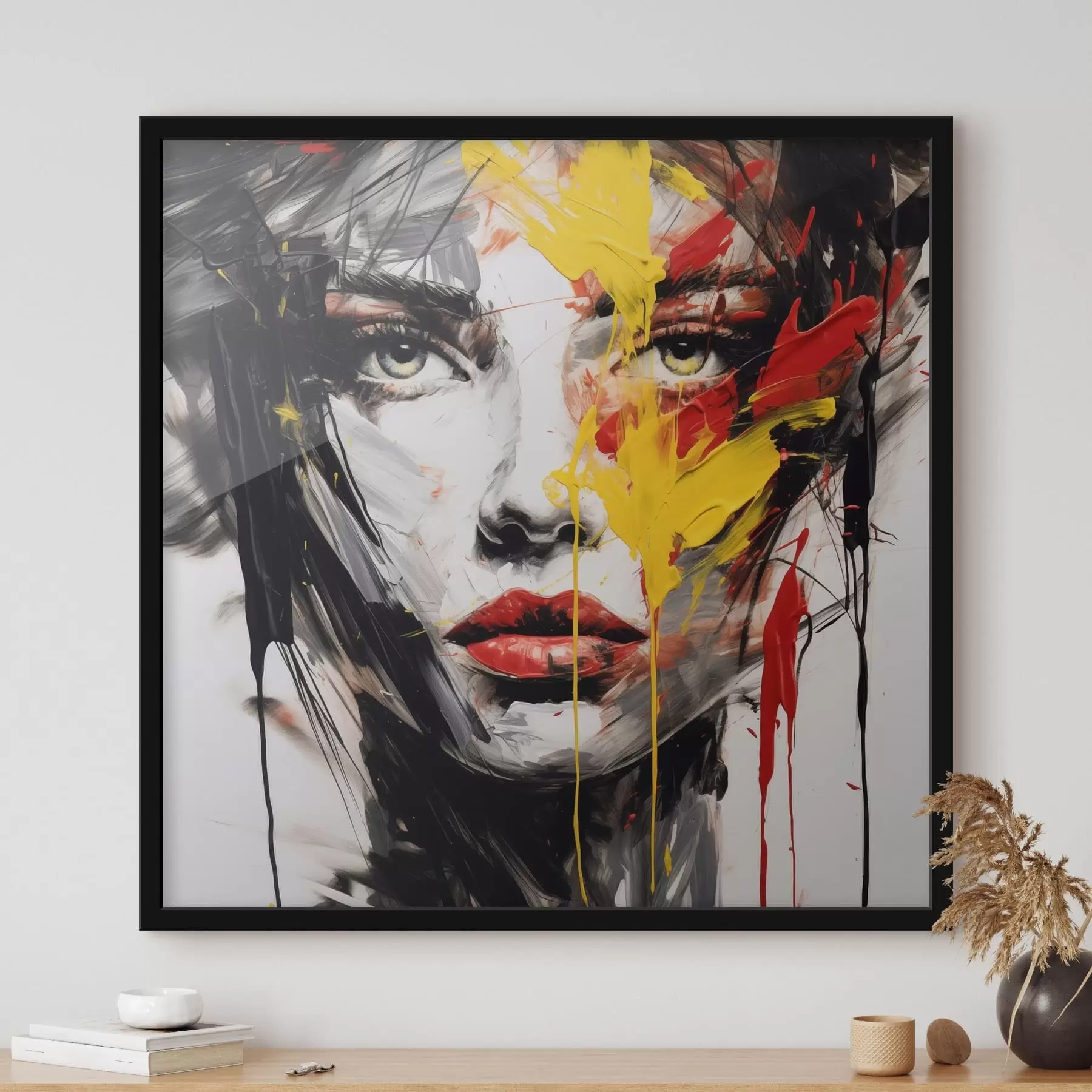 murales de pared Retrato de mujer con pinceladas audaces f48088