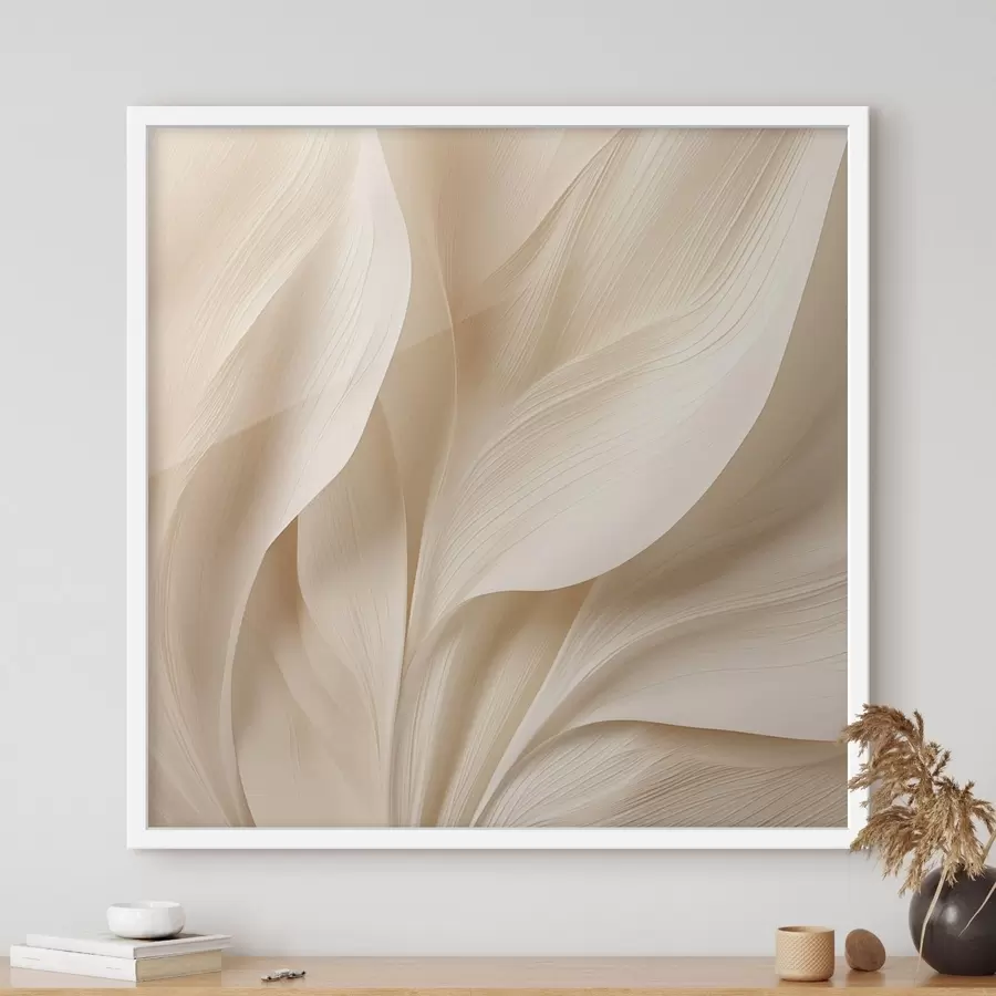murales de pared Líneas abstractas fluidas en color beige f48095
