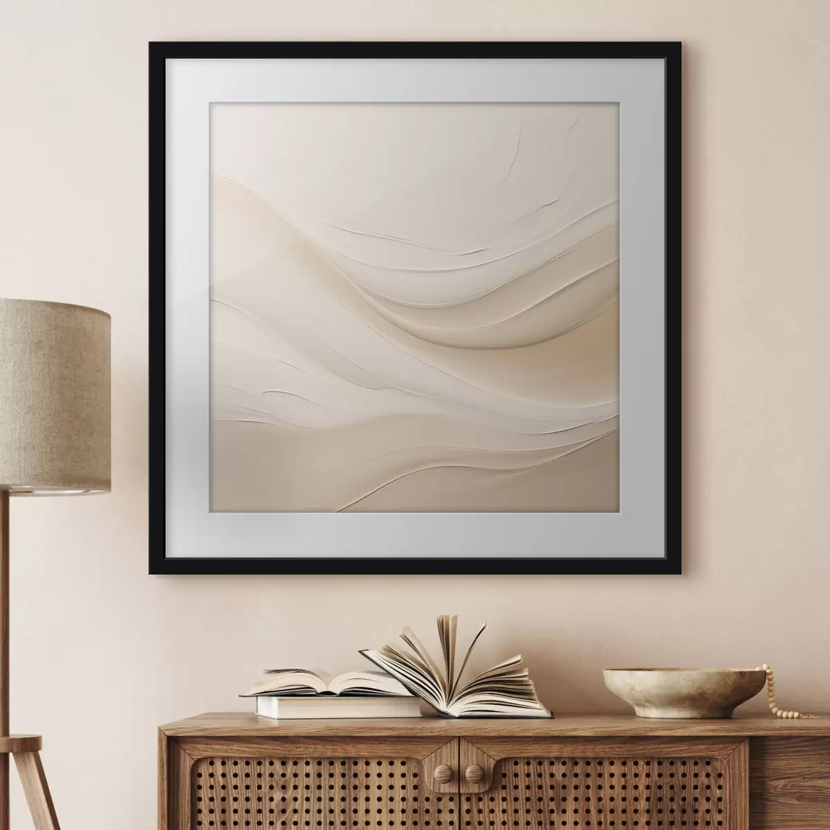 Poster Patrón de ondas mínimas en tonos claros f48097