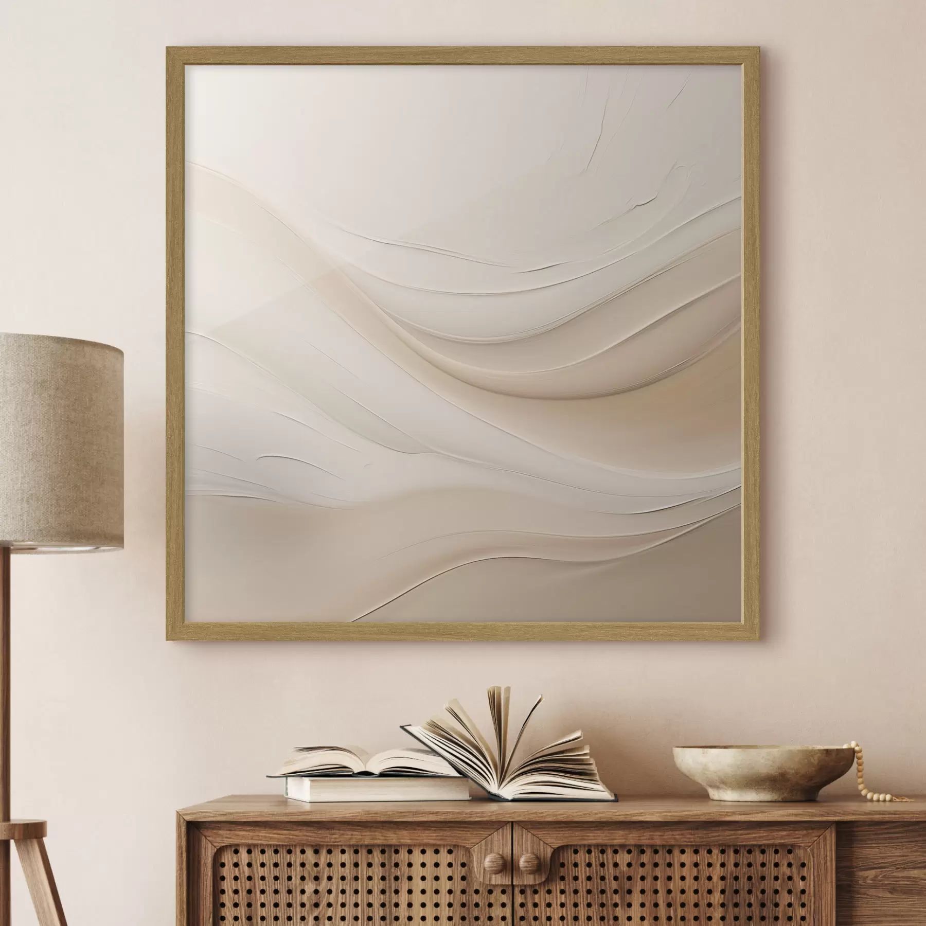 murales de pared Patrón de ondas mínimas en tonos claros f48097