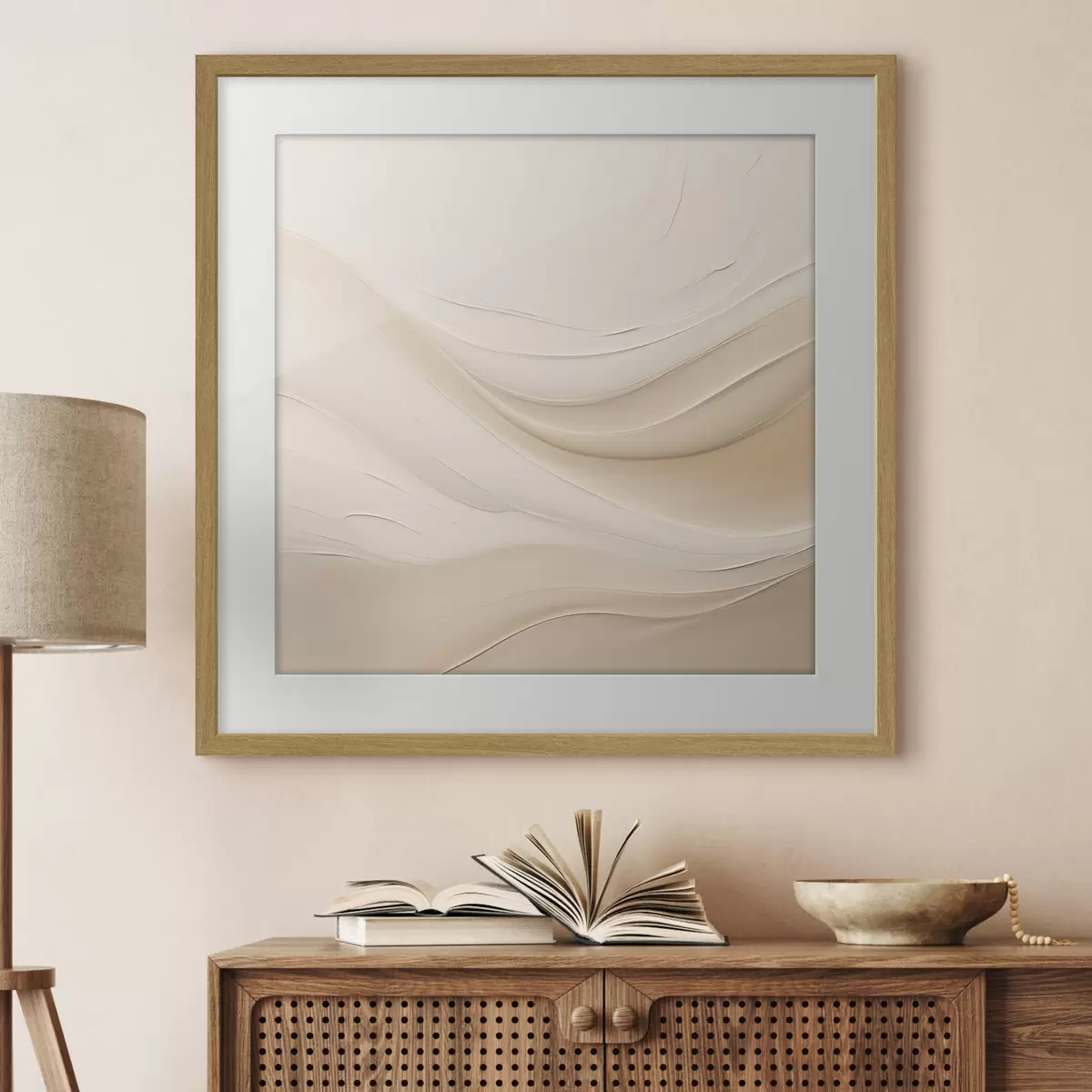 Poster Patrón de ondas mínimas en tonos claros f48097