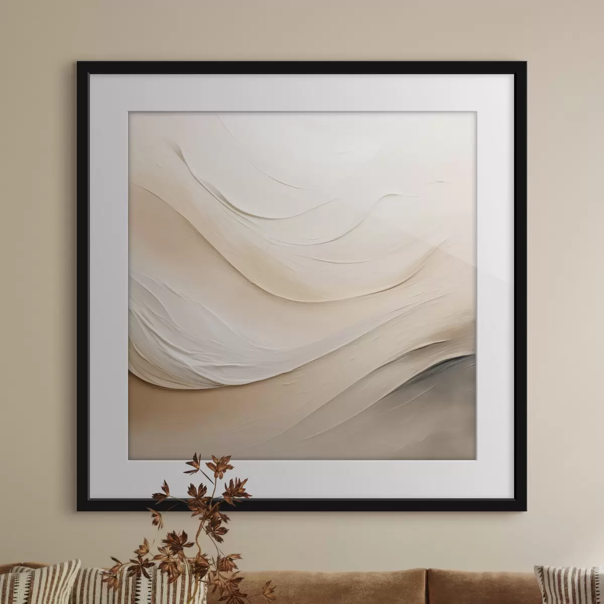Poster Ondas beige en capas con textura suave f48099