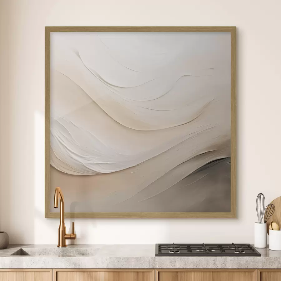 murales de pared Ondas beige en capas con textura suave f48099