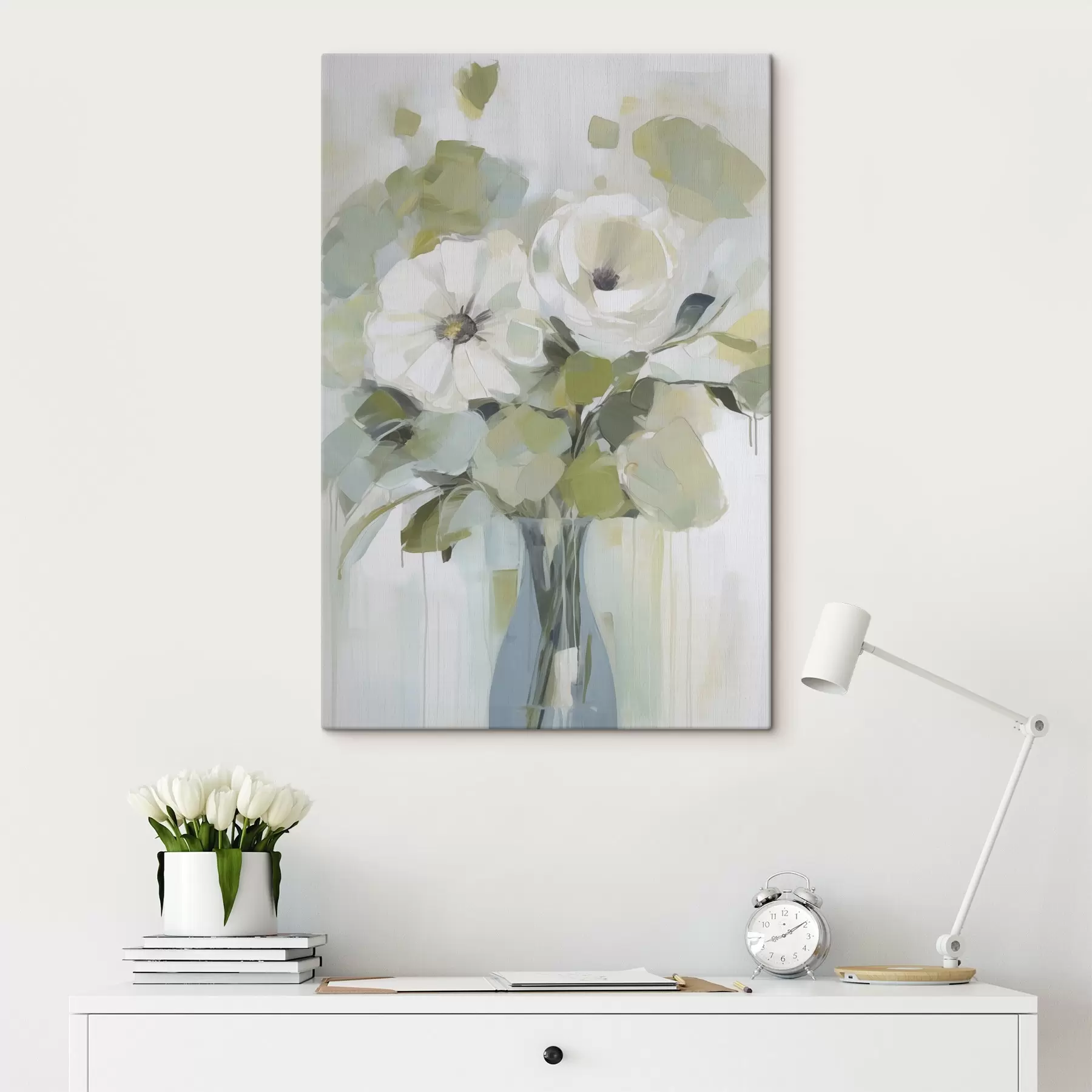 murales de pared Flores en un jarrón, pintura de imitación s48167