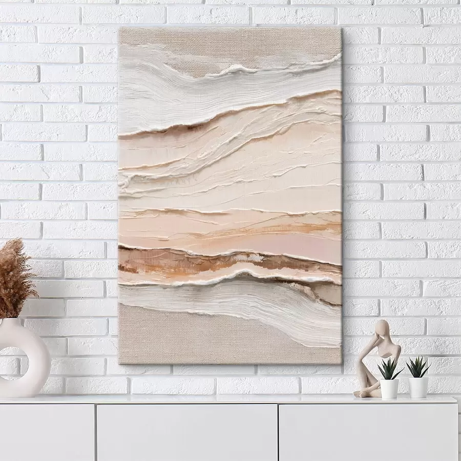 murales de pared Composición en capas en tonos arena y crema s47966