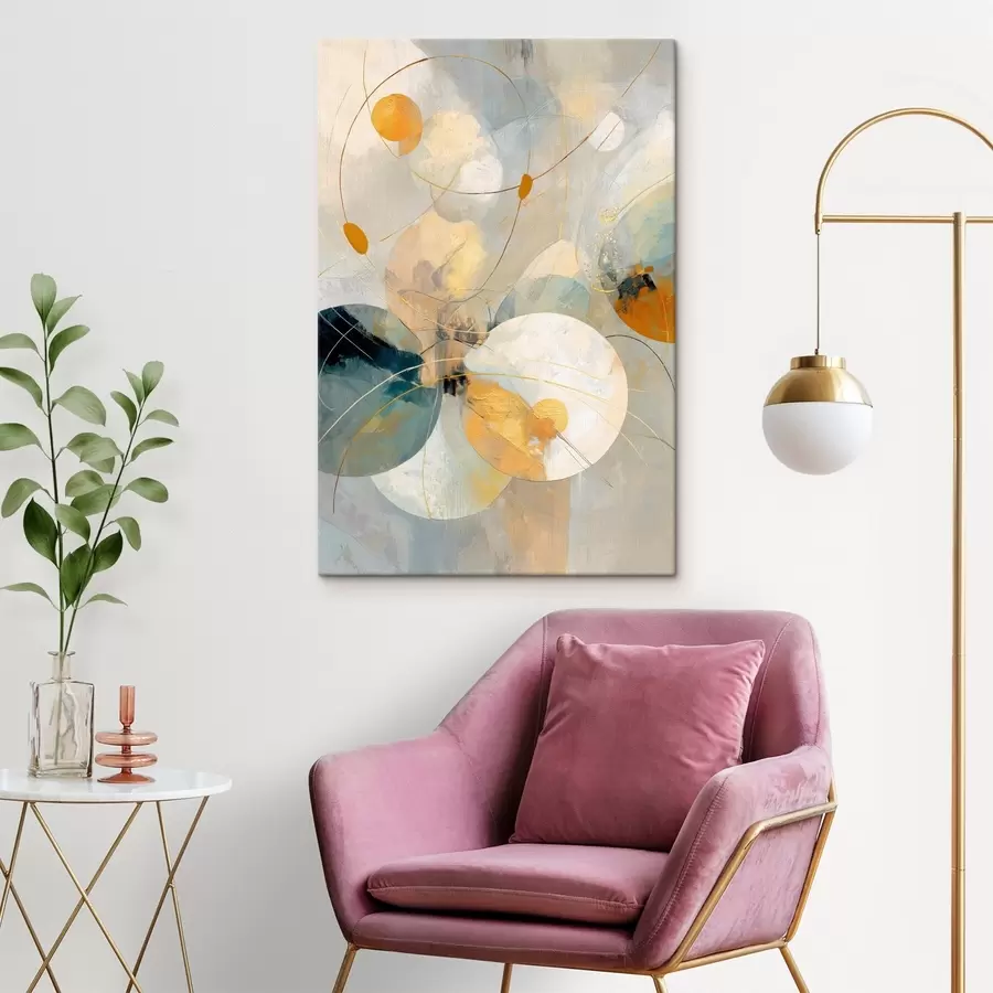 murales de pared Composición de esferas translúcidas y puntos texturizados. s47985