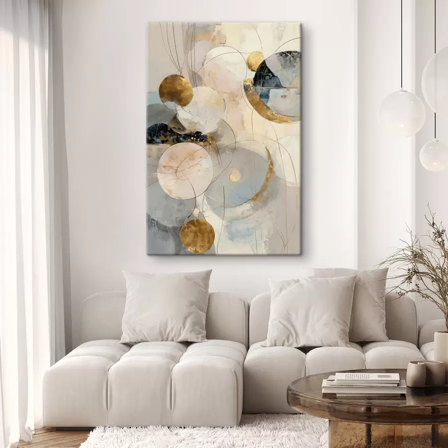 murales de pared Armonía de tonos celestes y formas geométricas en un estilo minimalista. s47986