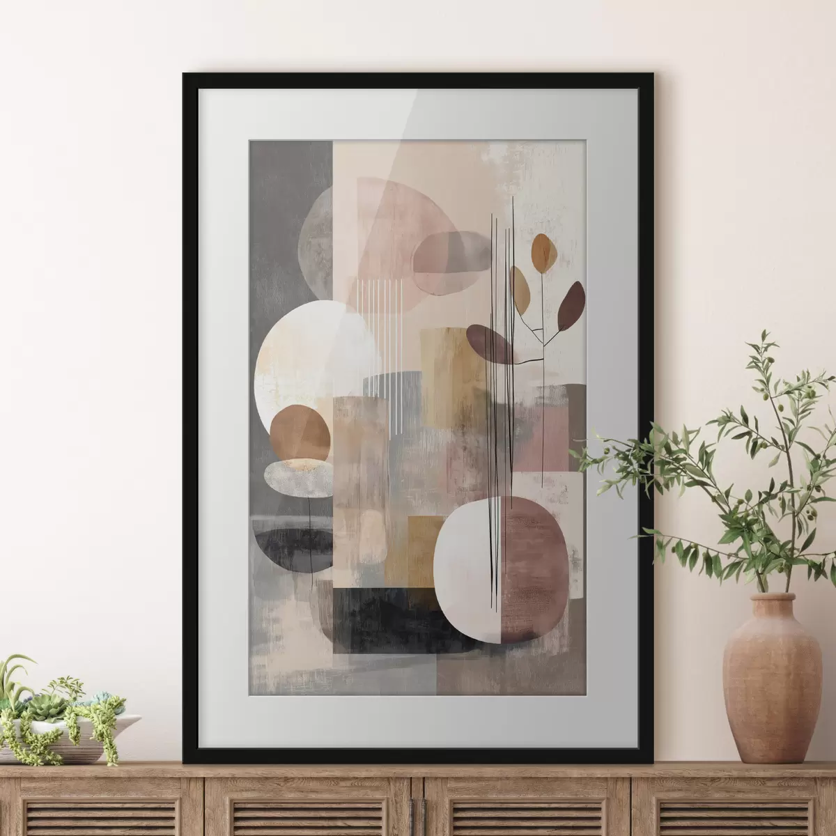 Poster Collage con elementos botánicos en estilo de pintura digital. f47981
