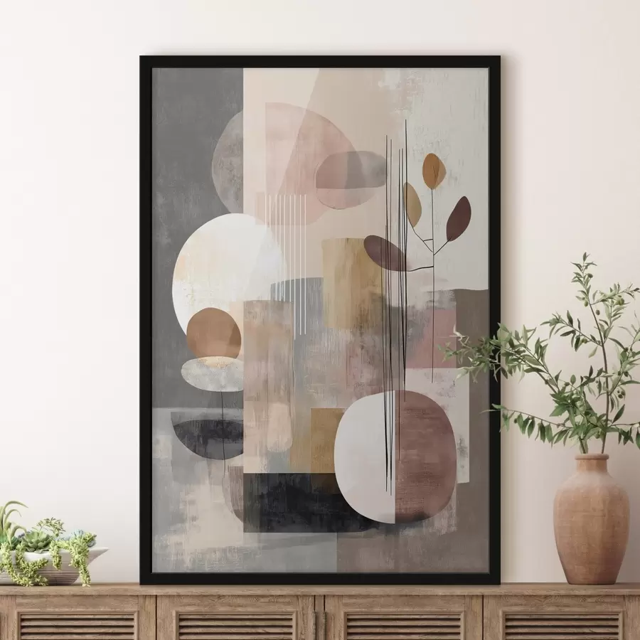 murales de pared Collage con elementos botánicos en estilo de pintura digital. f47981