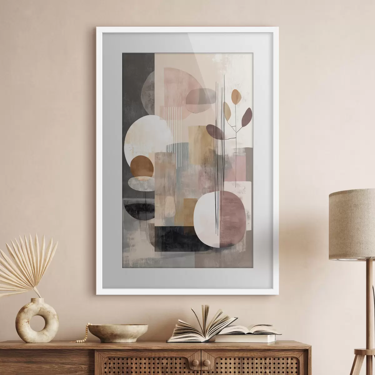 Poster Collage con elementos botánicos en estilo de pintura digital. f47981