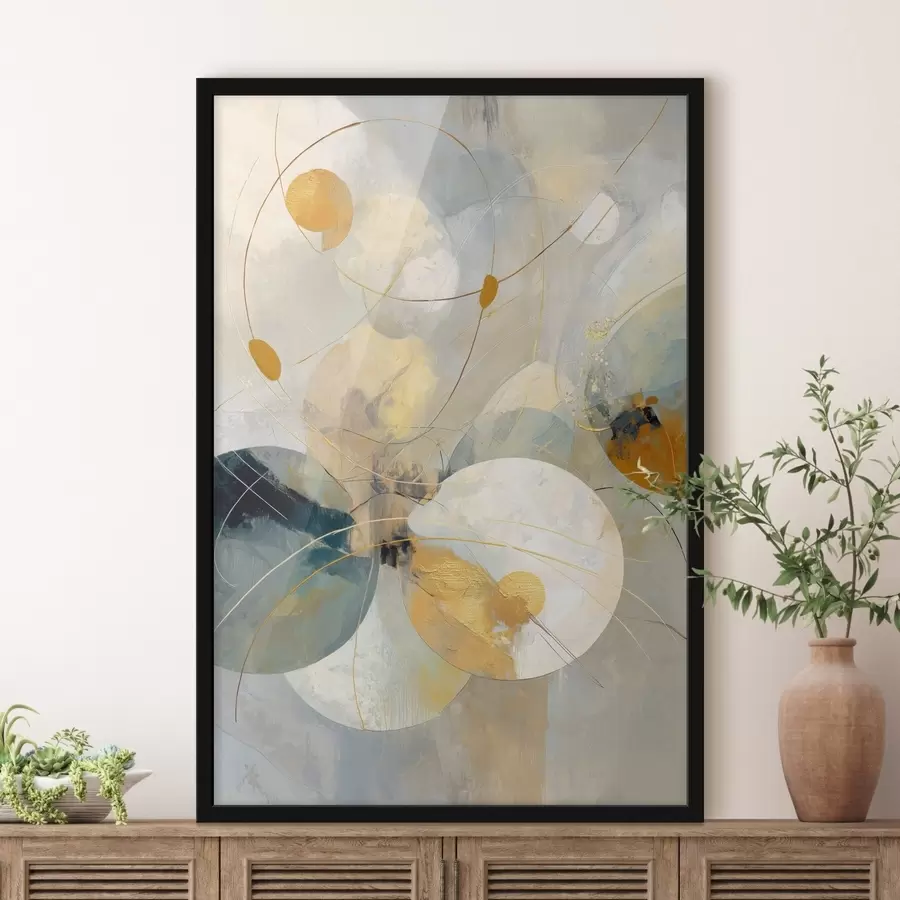 murales de pared Composición de esferas translúcidas y puntos texturizados. f47985