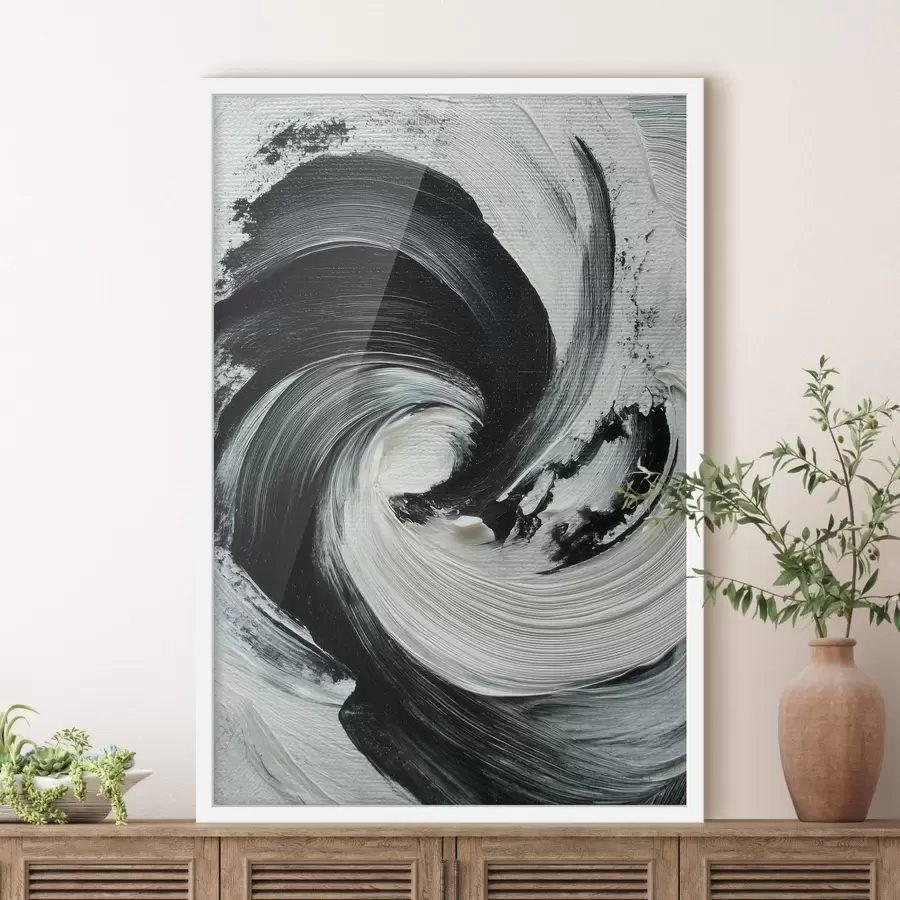 murales de pared Espiral abstracta con pinceladas expresivas en estilo de pintura al óleo. f47989