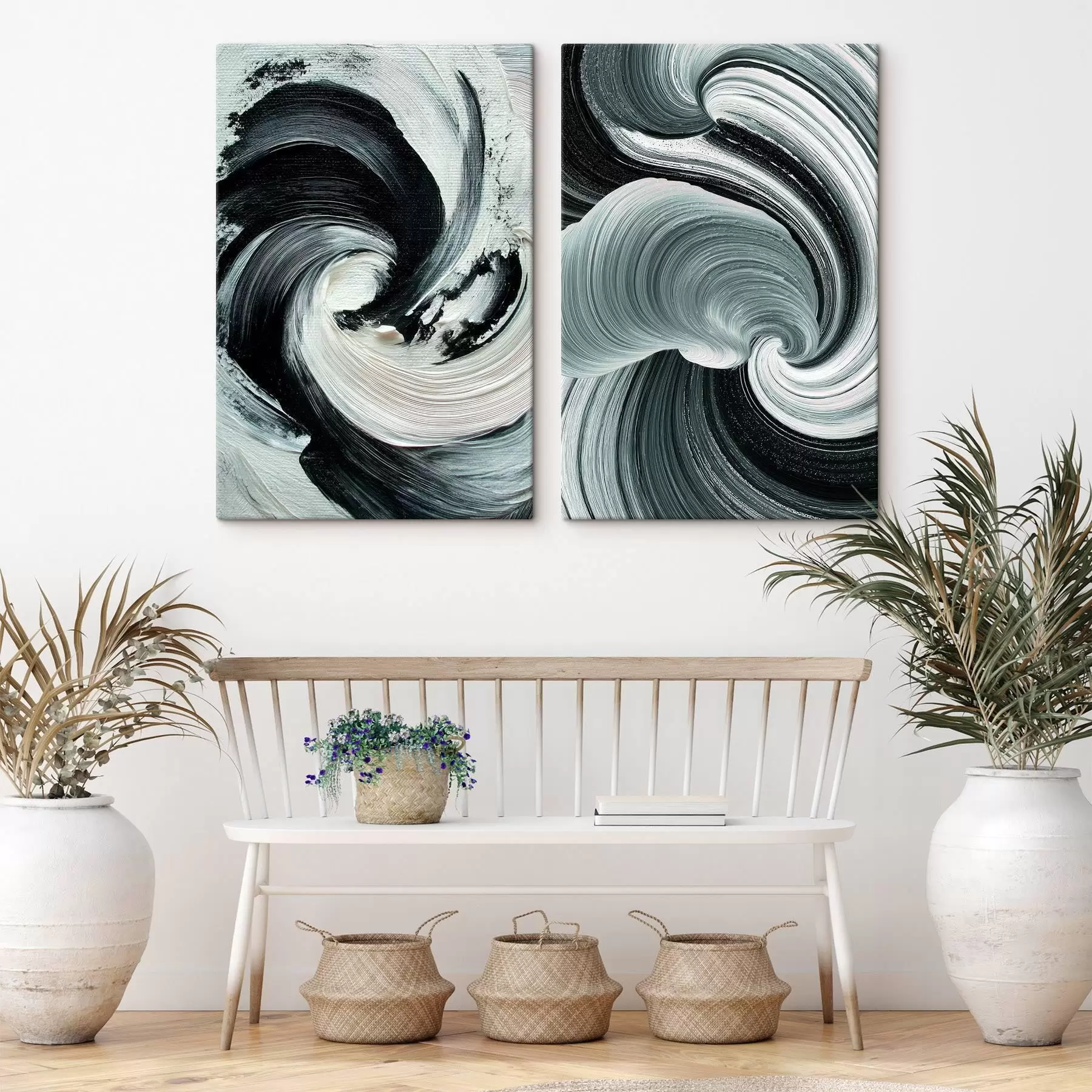 murales de pared Composición monocromática expresiva con textura volumétrica. m30041