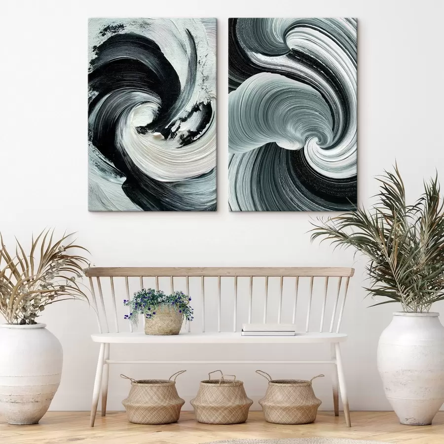 murales de pared Composición monocromática expresiva con textura volumétrica. m30041