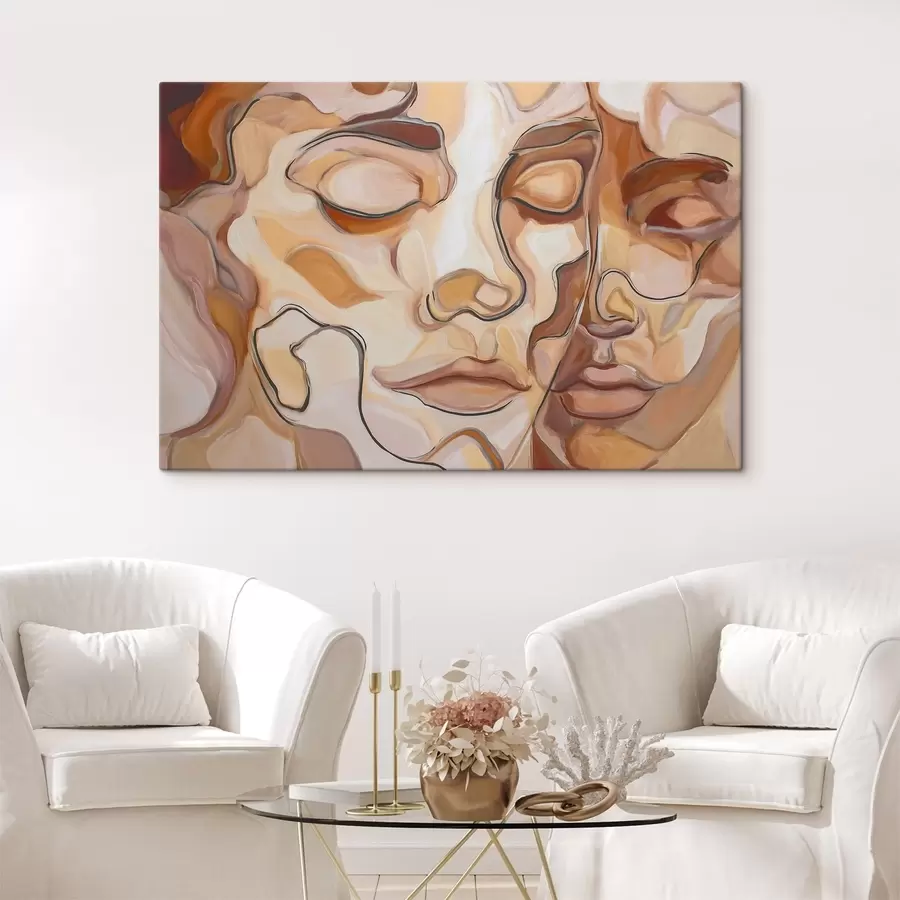 murales de pared Retrato abstracto de una mujer y un hombre s48174