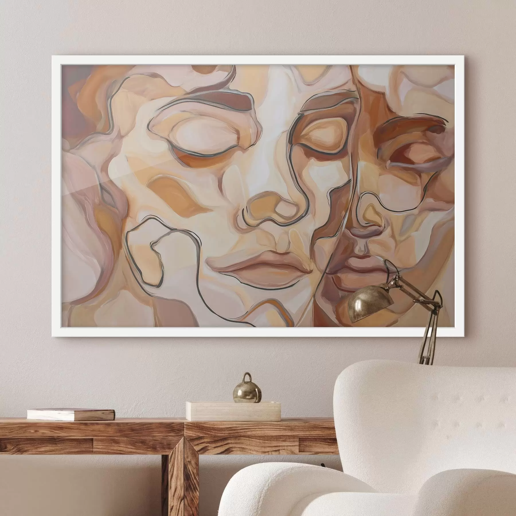 murales de pared Retrato abstracto de una mujer y un hombre f48174