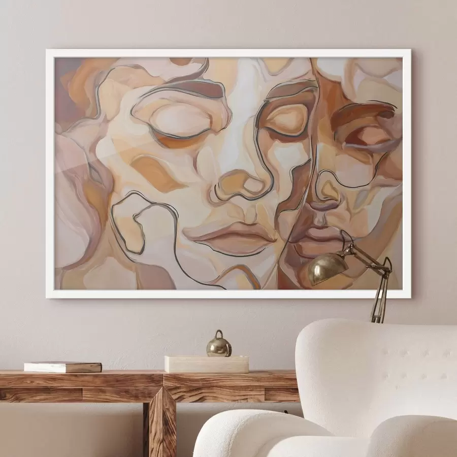 murales de pared Retrato abstracto de una mujer y un hombre f48174