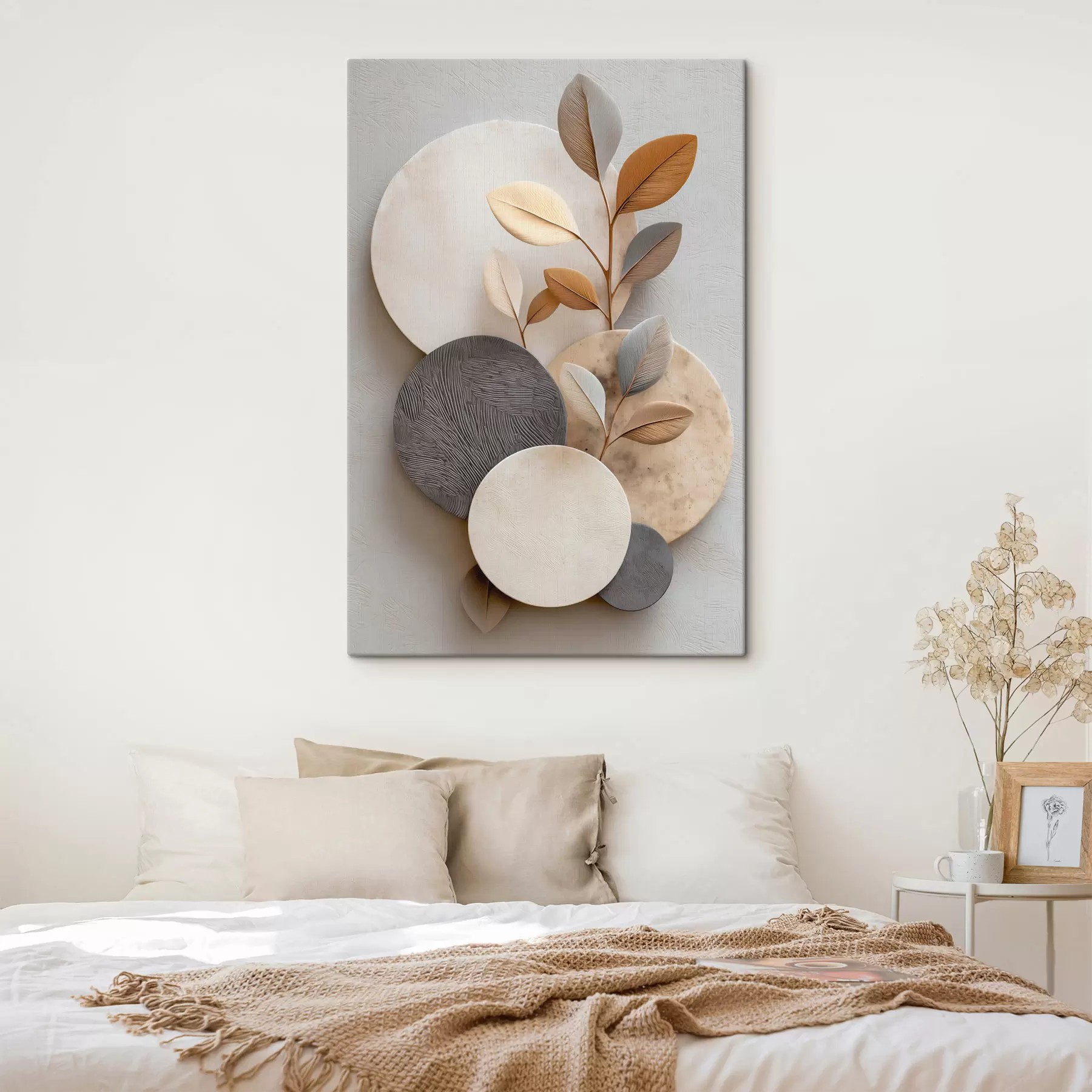 murales de pared Círculos y ramas de hojas s48223